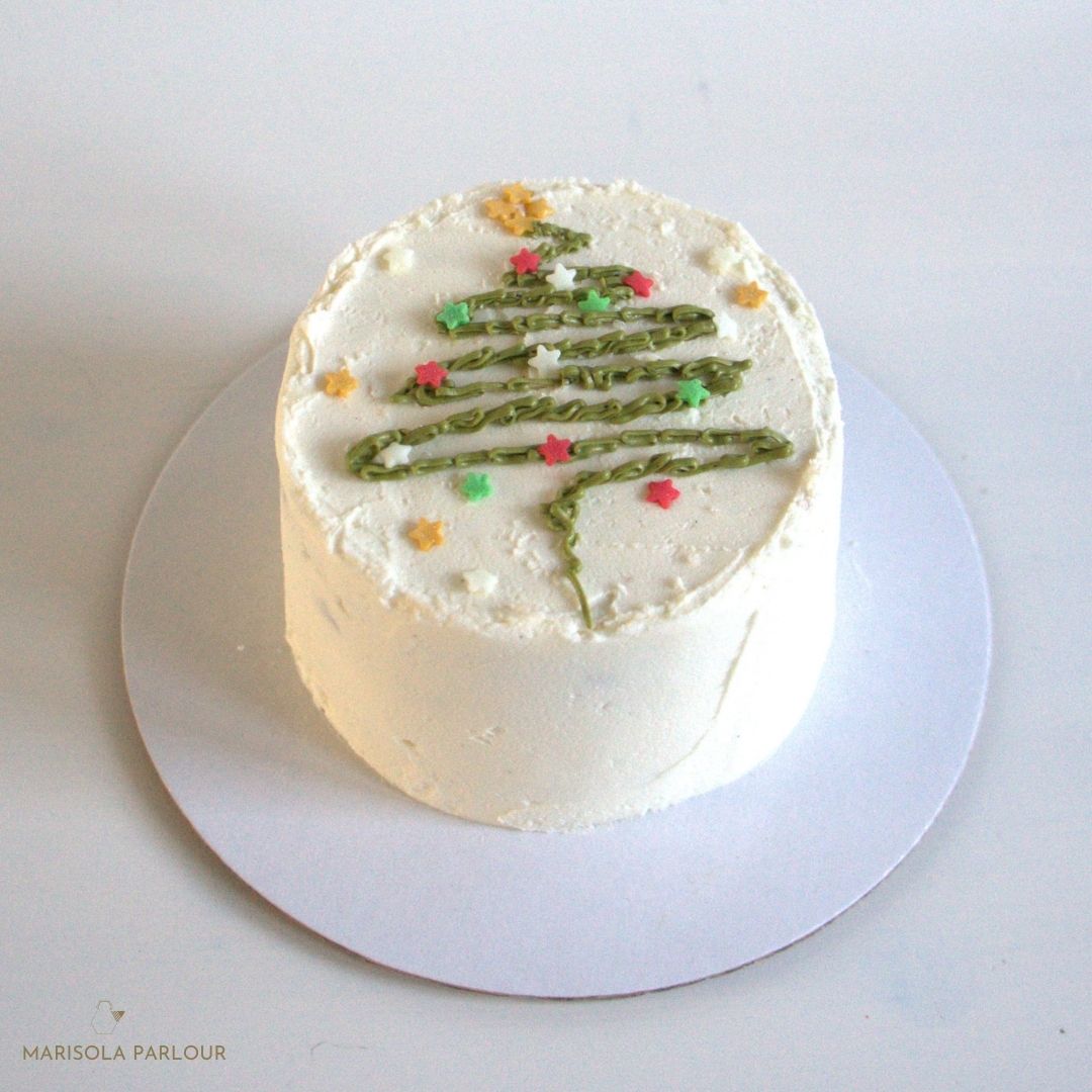 Christmas 4" Bento Cake and Cupcakes image 1