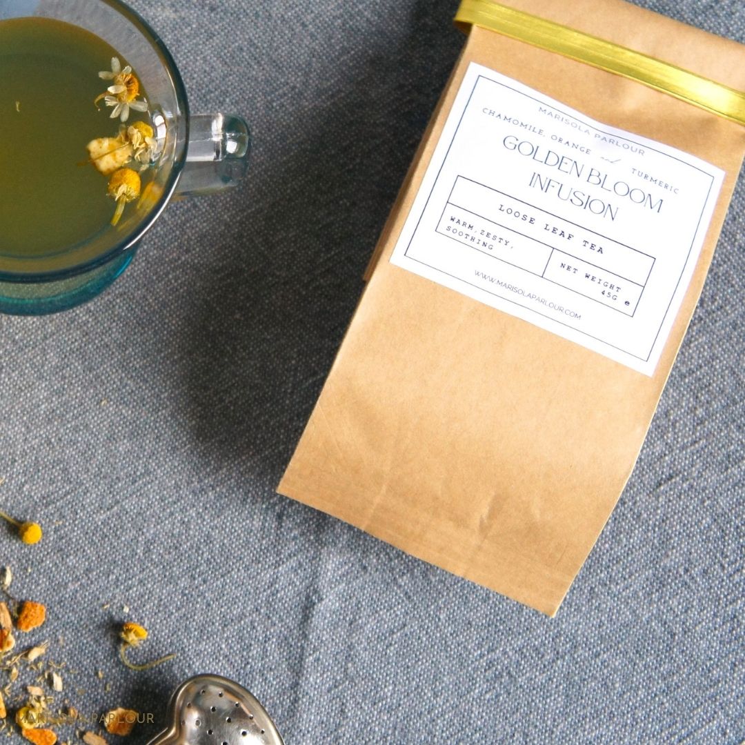 Chamomile, Orange & Turmeric Loose Leaf Tea - Golden Bloom Infusion image 0